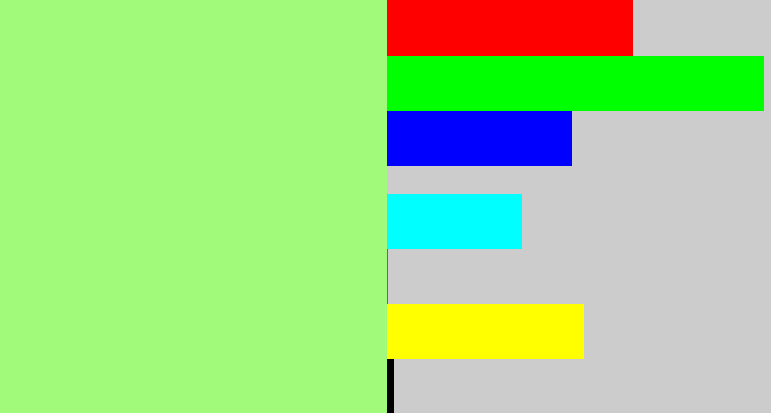 Hex color #a2fa7b - light green