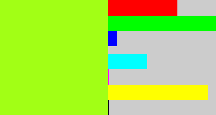 Hex color #a2ff15 - electric lime