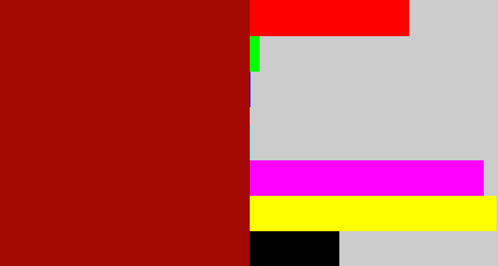 Hex color #a30901 - darkish red