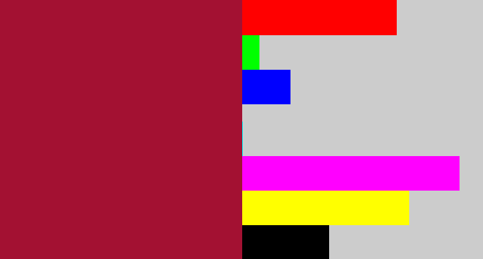 Hex color #a31132 - rouge