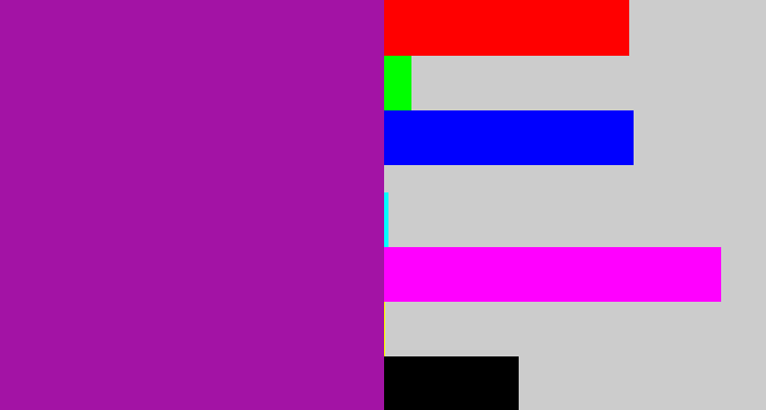 Hex color #a313a5 - barney purple
