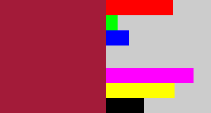 Hex color #a31b39 - rouge