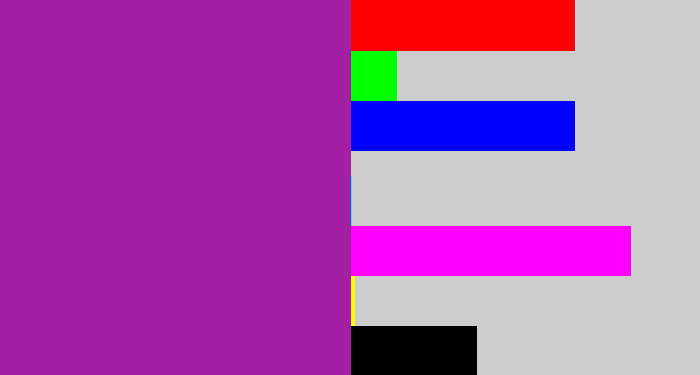 Hex color #a320a2 - barney