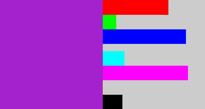 Hex color #a322ce - barney