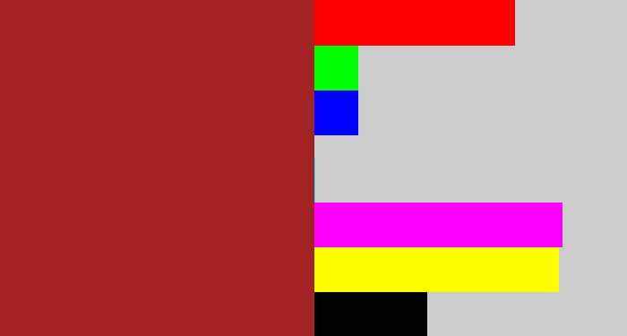 Hex color #a32324 - brick