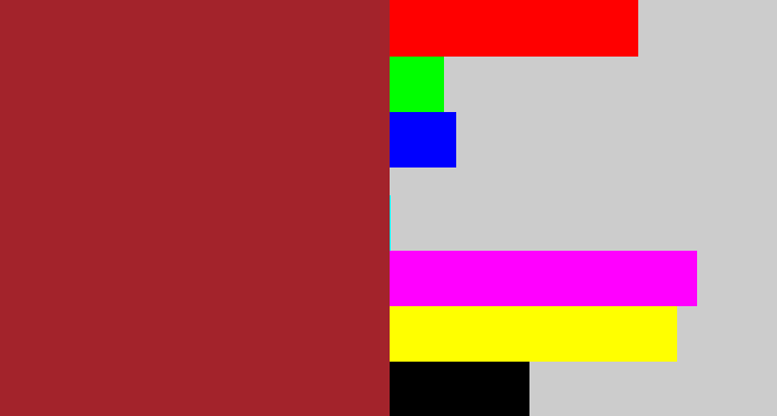 Hex color #a3232b - brick