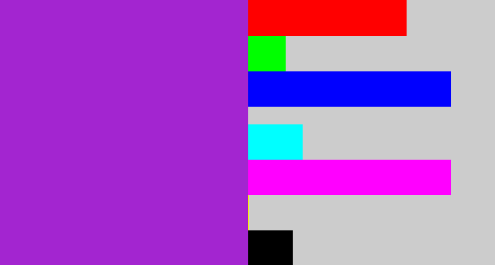 Hex color #a325d0 - barney