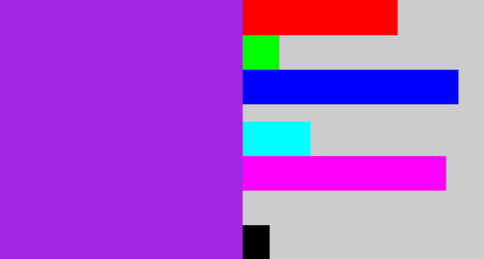 Hex color #a325e3 - violet