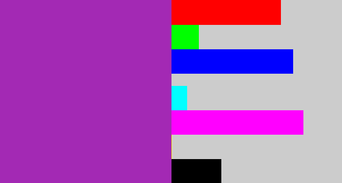 Hex color #a329b4 - barney