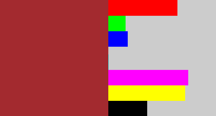 Hex color #a32a2f - brick