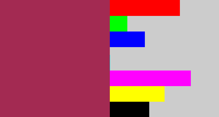 Hex color #a32a52 - light burgundy