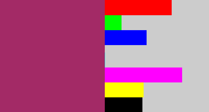 Hex color #a32a66 - light burgundy