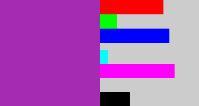 Hex color #a32cb2 - barney