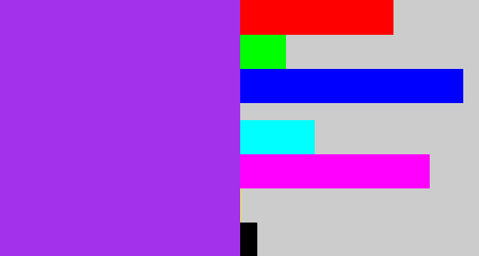 Hex color #a331ec - electric purple