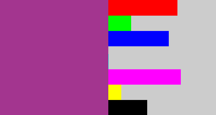 Hex color #a3358f - warm purple