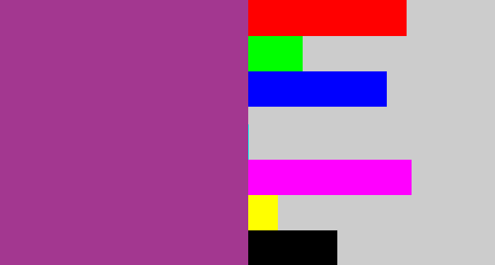 Hex color #a33790 - warm purple