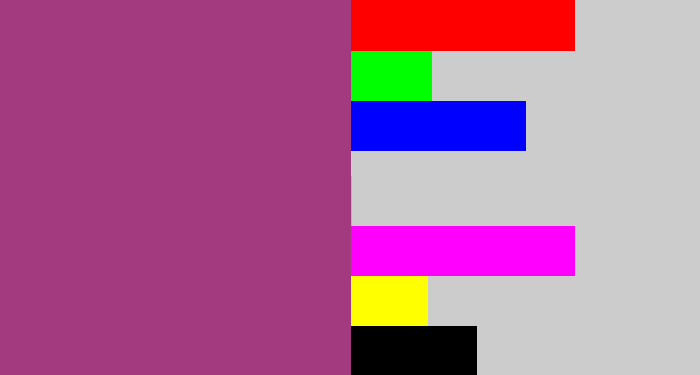Hex color #a33a7f - warm purple