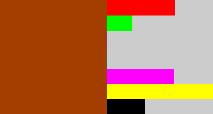 Hex color #a33d00 - russet