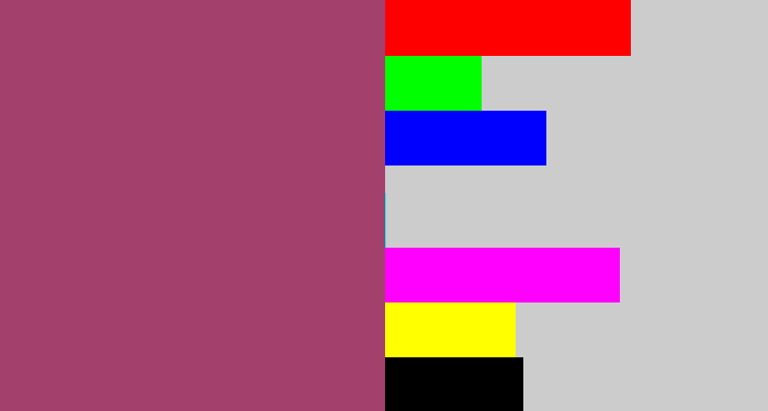 Hex color #a3406b - light burgundy