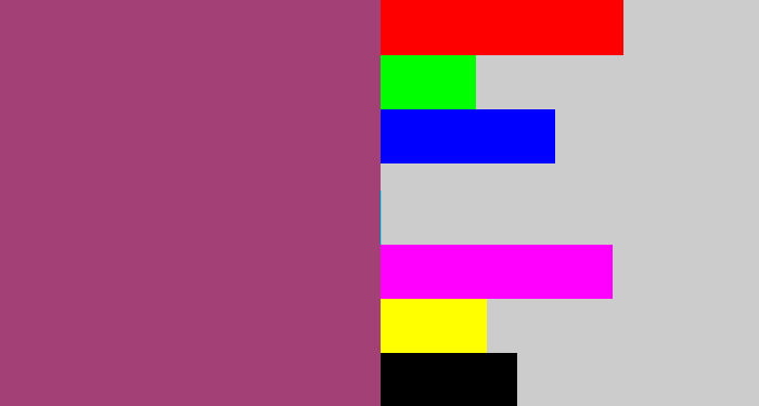 Hex color #a34076 - light plum