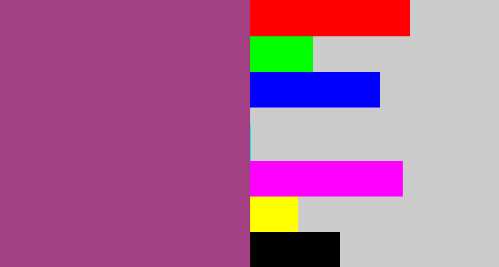 Hex color #a34084 - light plum