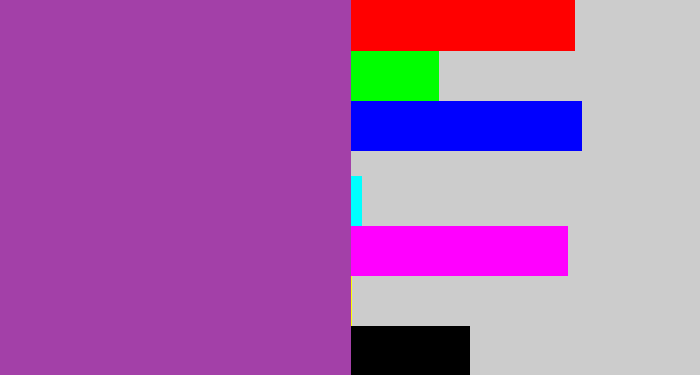 Hex color #a340a8 - ugly purple