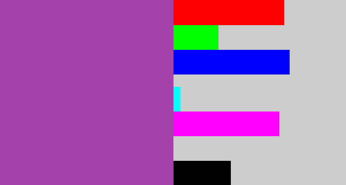 Hex color #a342aa - medium purple