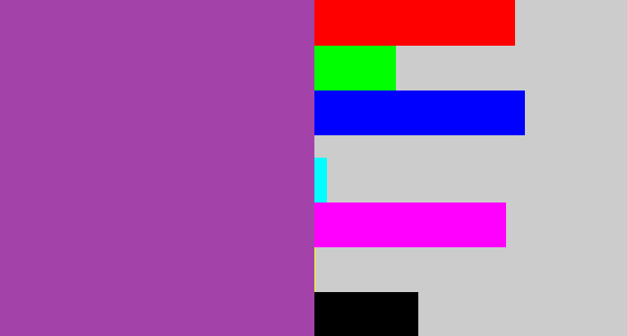 Hex color #a343aa - medium purple