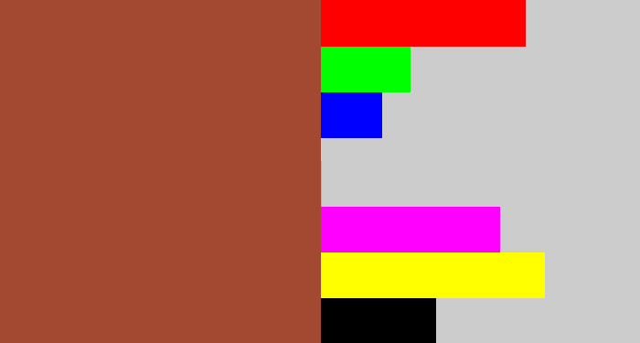 Hex color #a34831 - brick