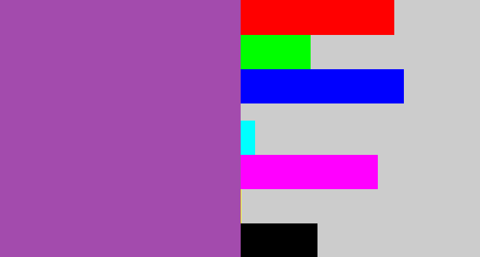 Hex color #a34bad - medium purple