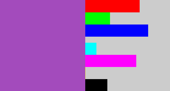 Hex color #a34bbc - purply