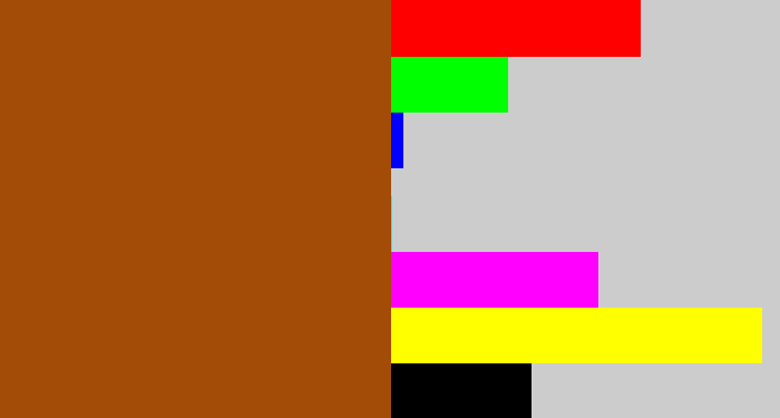 Hex color #a34c08 - cinnamon