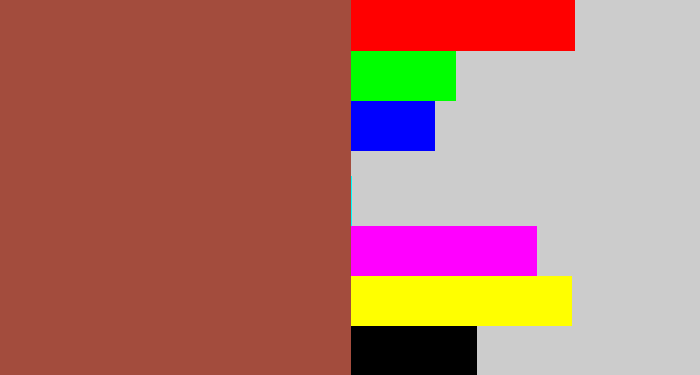 Hex color #a34c3d - earth
