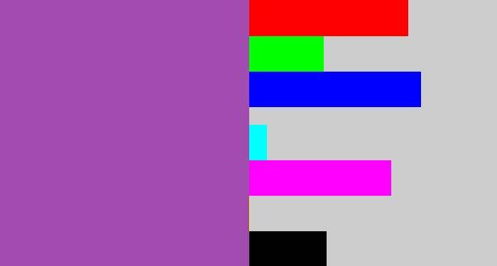 Hex color #a34caf - medium purple