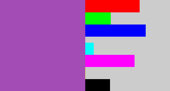 Hex color #a34cb5 - purply