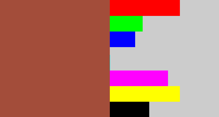 Hex color #a34d3a - earth
