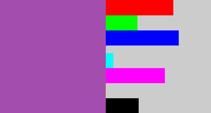 Hex color #a34daf - medium purple