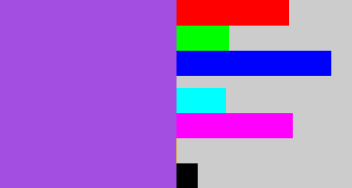 Hex color #a34de1 - lightish purple