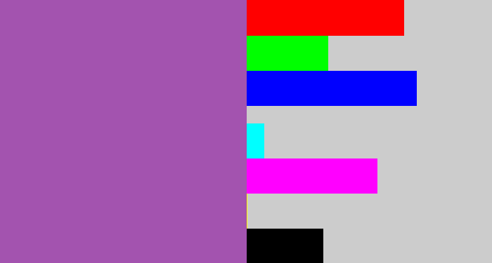 Hex color #a353af - medium purple
