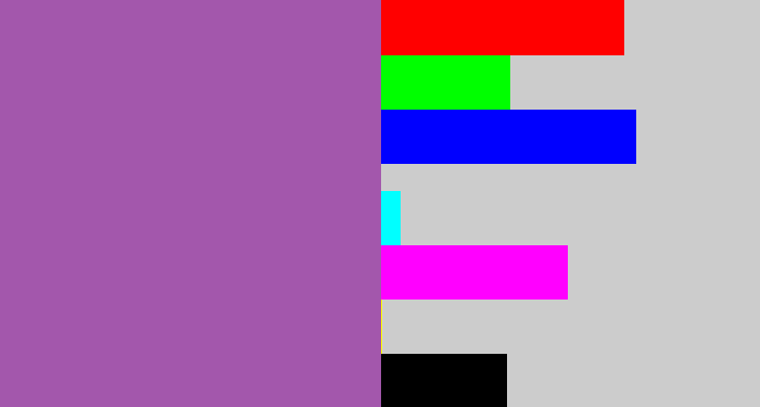 Hex color #a357ac - medium purple