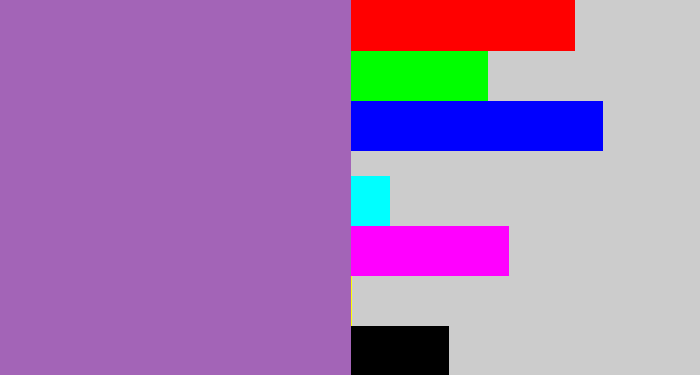 Hex color #a364b7 - soft purple