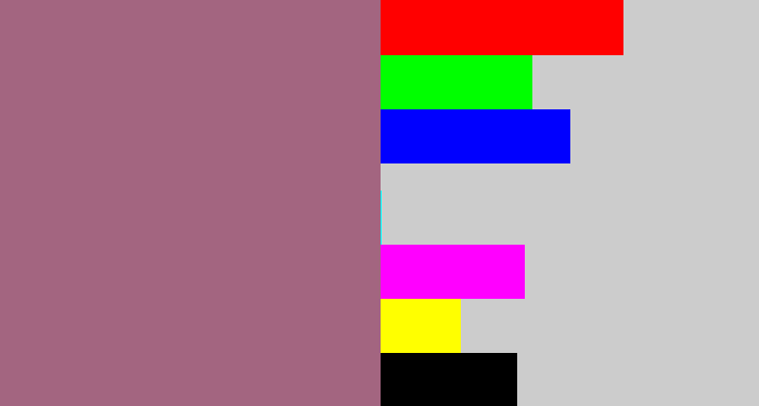 Hex color #a36580 - light plum