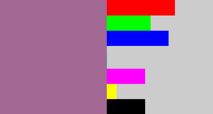 Hex color #a36894 - dark lilac