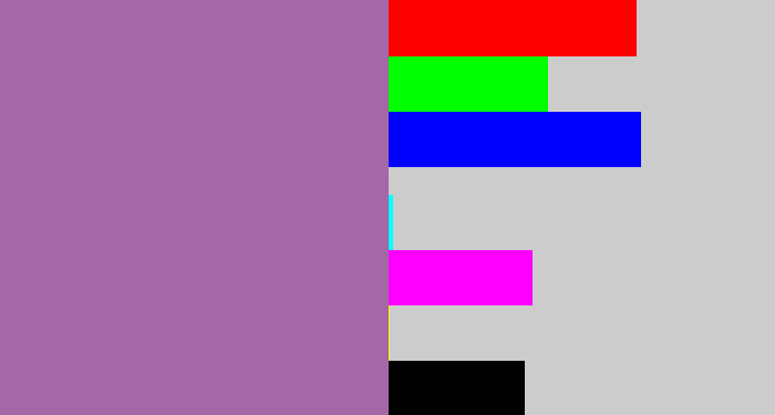 Hex color #a368a5 - dark lilac