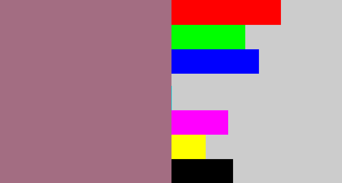 Hex color #a36d82 - mauve