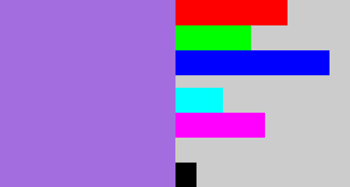 Hex color #a36de0 - light urple