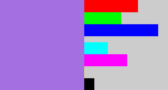 Hex color #a36fe1 - light urple