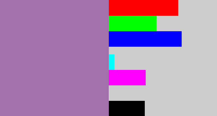 Hex color #a371ac - soft purple