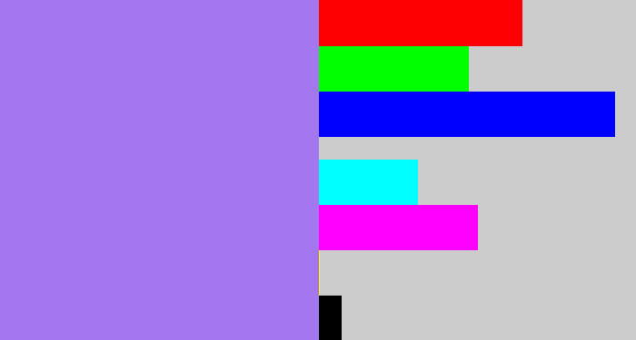 Hex color #a377ed - light urple