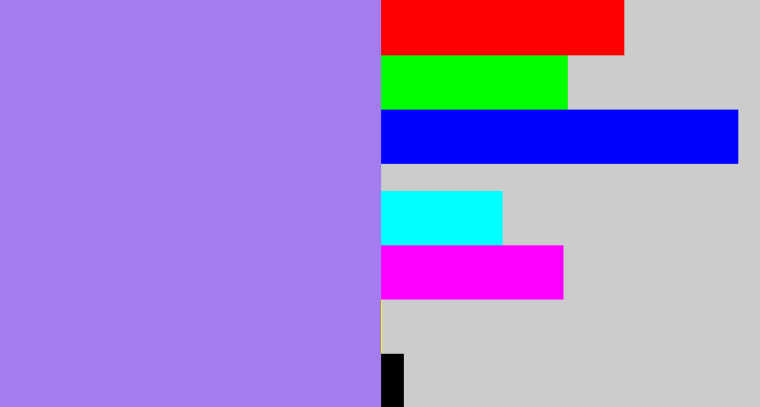 Hex color #a37cf0 - light urple